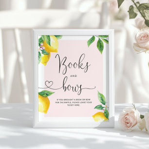 Affiche Lemon Books and Bows Baby Shower