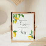 Affiche Lemon combien de baisers maillot de douche de nage<br><div class="desc">Watercolor lemonsl combien de baisers signe de jeu de douche nuptiale. Éléments correspondants disponibles.</div>