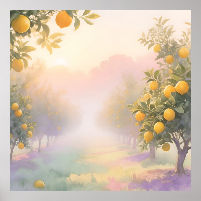 Affiche Lemon Grove Aquarelle (Devant)