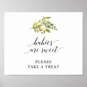 Affiche Lemon Typographie Élégante  LES BÉBÉS SONT ADORABL