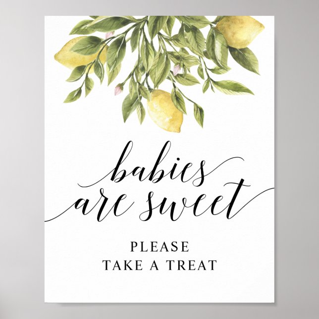 Affiche Lemon Typographie Élégante  LES BÉBÉS SONT ADORABL (Devant)
