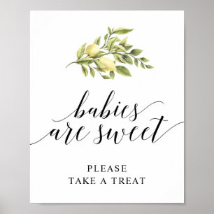 Affiche Lemon Typographie Élégante  LES BÉBÉS SONT ADORABL