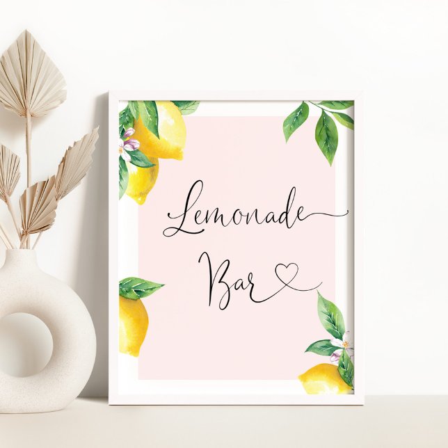 Affiche Lemonade Bar rose (Créateur téléchargé)