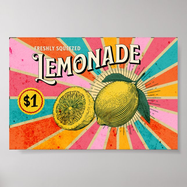 Affiche Lemonade fraîchement pressée (Devant)