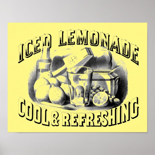 Affiche Lemonade glacée vintage par Currier & Ives (Devant)