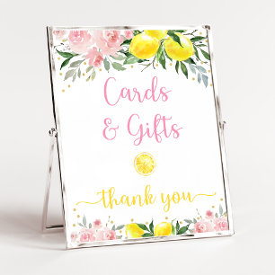 Affiche Lemonade Pink Gold Floral Birthday Cards & Gifts