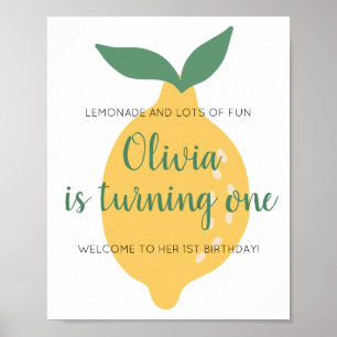 Affiche Lemonade Turner un citron Bienvenue 1er anniversai