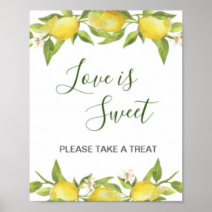 Affiche Lemons Blossom Greenery Mariage Dessert Bar