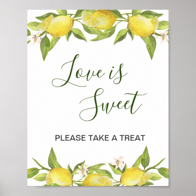 Affiche Lemons Blossom Greenery Mariage Dessert Bar (Devant)
