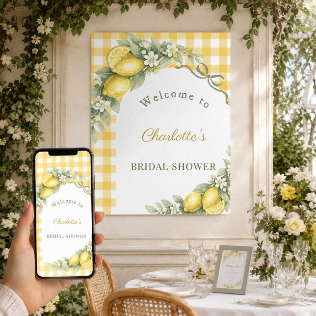 Affiche Lemons en vichy nœud papillon de bienvenue pour la (Créateur téléchargé)