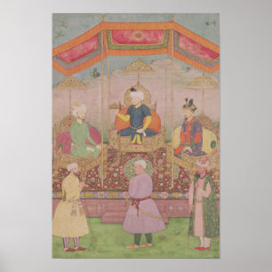 Affiche L'empereur Mughal Babur et son fils Humayan