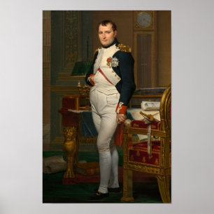 Affiche L'empereur Napoléon dans son étude par David - Aff