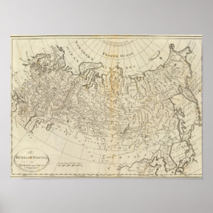 Affiche L'empire russe, en Europe et Asie