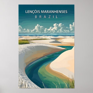 Affiche Lencois Maranhenses Brésil Travel