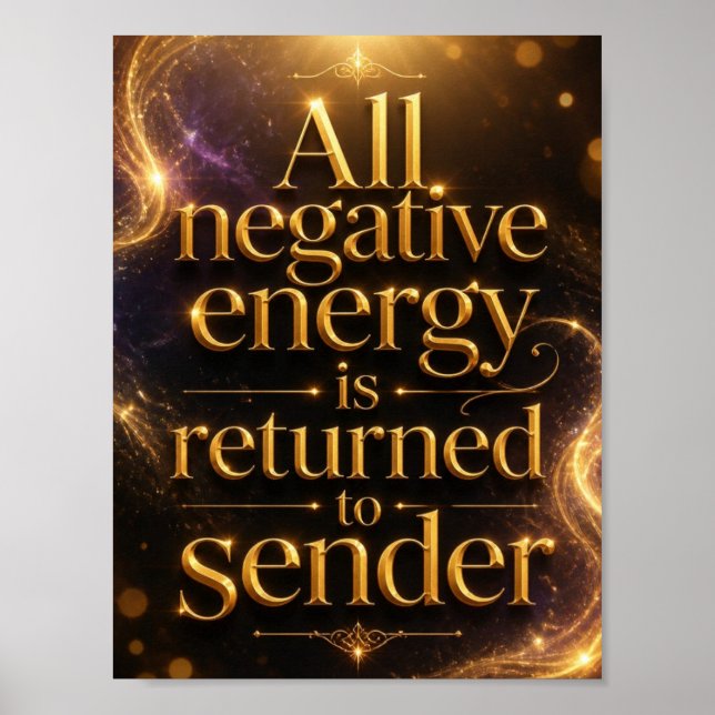 Affiche L'énergie négative est renvoyée à l'expéditeur (Devant)