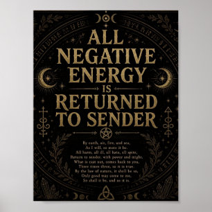Affiche L'énergie négative est renvoyée au sortilège païen