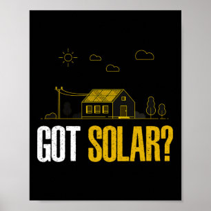 Affiche L'énergie solaire a des panneaux solaires amusant 