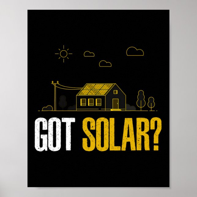 Affiche L'énergie solaire a des panneaux solaires amusant  (Devant)