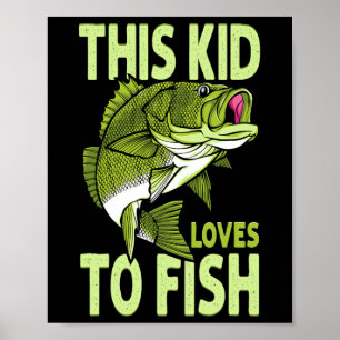 Affiche L'enfant aime pêcher le gamin qui pêche