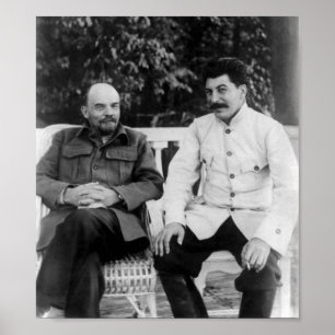 Affiche Lenin and Joseph Stalin - Gorki - 1922