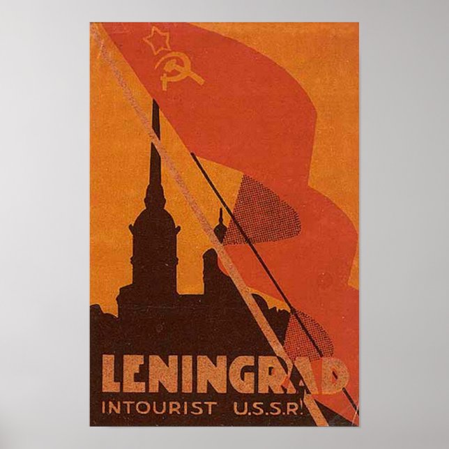 Affiche Léningrad URSS Russie soviétique Voyage russe (Devant)