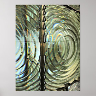 Affiche Lentille de Fresnel, phare de Cape Blanco, côte de