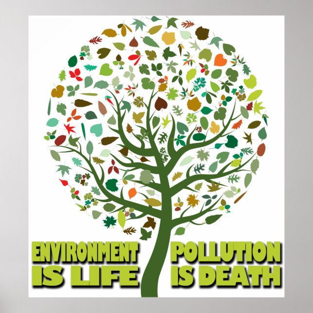 Affiche L'environnement est la vie La pollution est la mor (Devant)