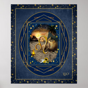 Affiche Leo ♌ Art Collage