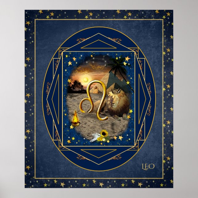 Affiche Leo ♌ Art Collage (Devant)