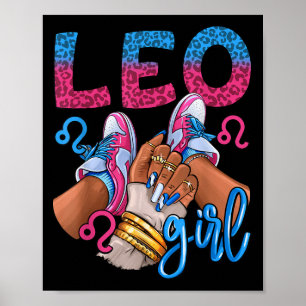 Affiche Leo Black Girl Anniversaire Femmes Baskets ongles 
