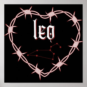 Affiche Leo Constellation Art céleste gothique foncé