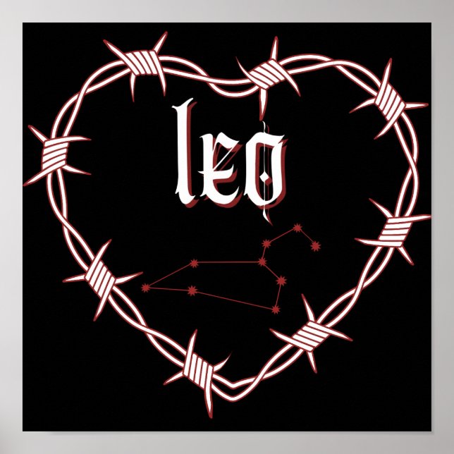Affiche Leo Constellation Art céleste gothique foncé (Devant)