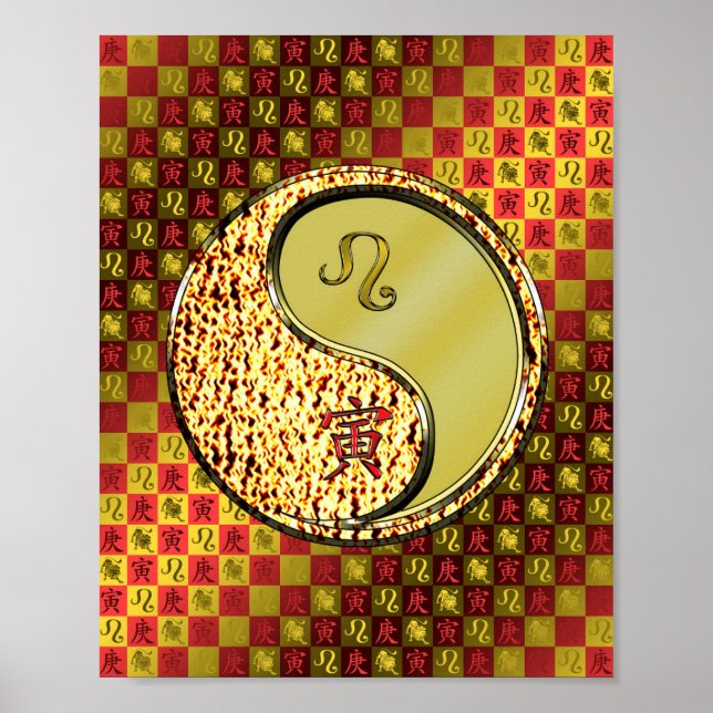 Affiche Léo et tigre métallique (Devant)