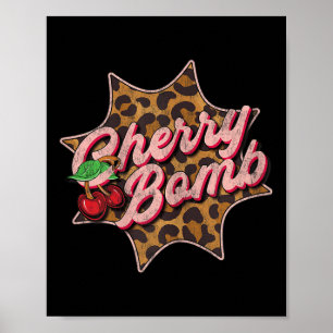 Affiche Leo Look Vintage Rétro Cherry Bomb Tattoo Rockabil