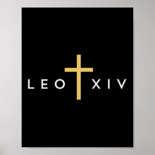 Affiche Léo Xiv Pape Croix Mince Foi Chrétienne Jésus Mini