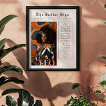 Affiche Leo | Zodiac Astrologie Photo Journal<br><div class="desc">Cette affiche de zodiac d'anniversaire est stylisée pour ressembler à une couverture de journal élégant qui comporte votre propre photo et informations. Parfaites pour souhaiter joyeux anniversaire à vos amis, famille et proches. Avec le nom des récipiendaires, et les traits de personnalité du signe d'anniversaire et du zodiaque inclus, cette...</div>