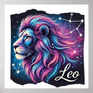Affiche Leo Zodiac Constellation Art Print