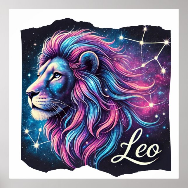 Affiche Leo Zodiac Constellation Art Print (Devant)