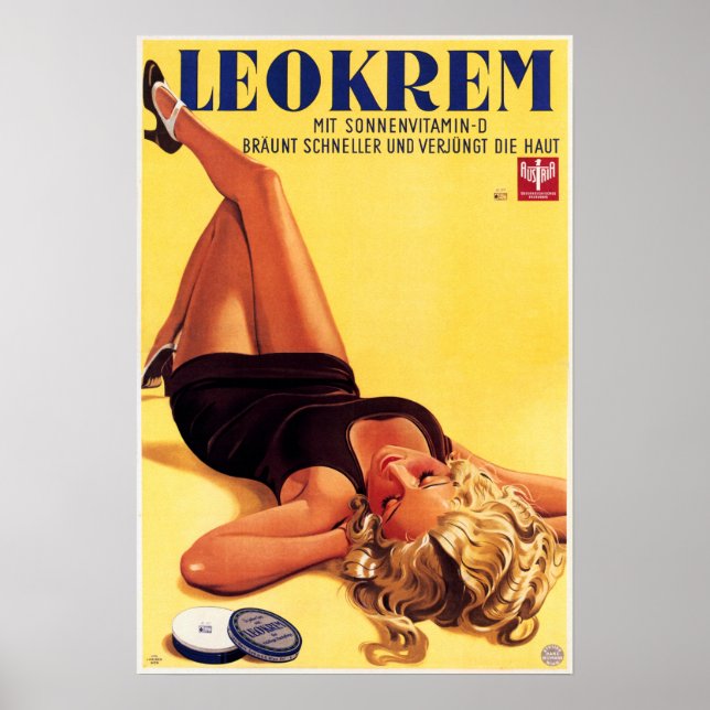 Affiche LEOKREM Allemand Soins de la peau Crème Publicité  (Devant)