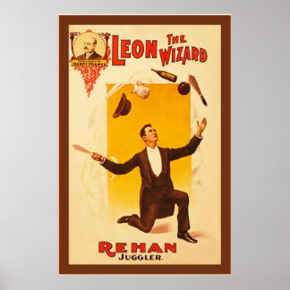 Affiche Leon The Wizard ~ Théâtre Vintage