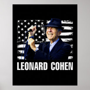Affiche Leonard Cohen American Flag