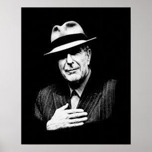 Affiche Leonard Cohen - Black and White Music Legend