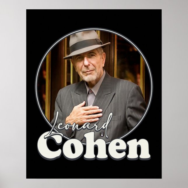 Affiche Leonard Cohen Retro Portrait FanArt Hommage (Devant)