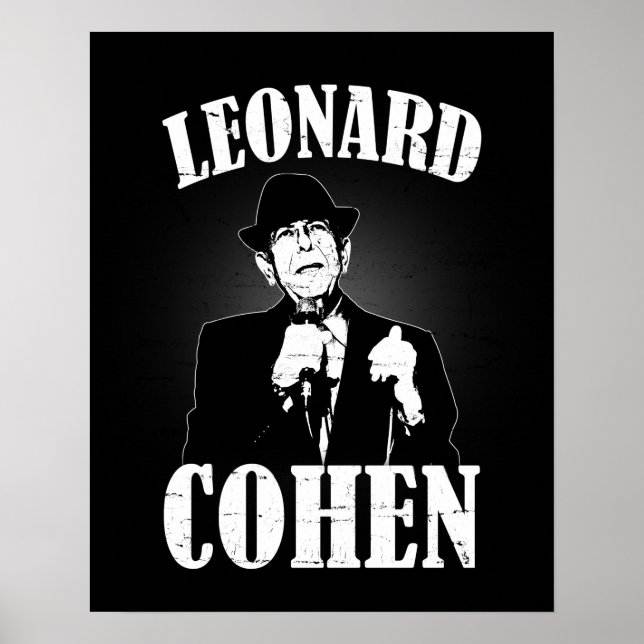 Affiche Leonard Cohen Sur Scène Détruit Tee Vintage (Devant)