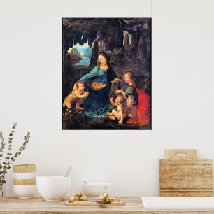 Affiche Léonard de Vinci - La Vierge des Rochers,
