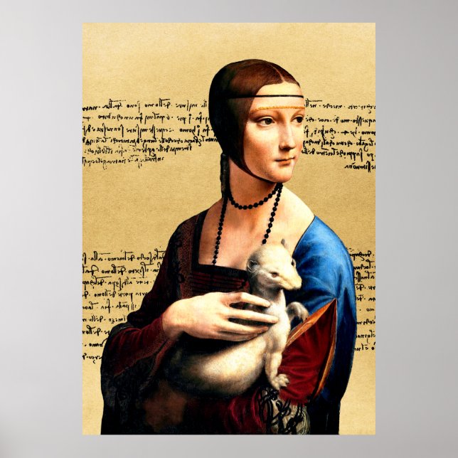 Affiche Léonard de Vinci Lady avec Ermine (Devant)