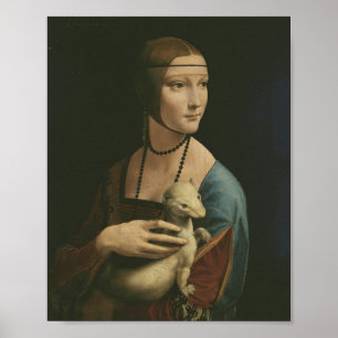 Affiche Léonard de Vinci Lady avec une mine