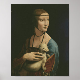 Affiche Léonard de Vinci Lady avec une mine