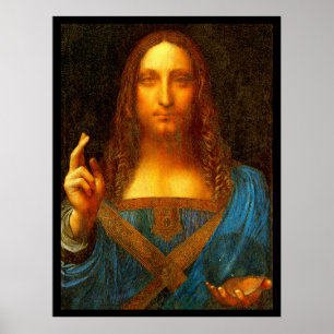 Affiche Leonardo da Vinci 1500 Salvator Mundi Art