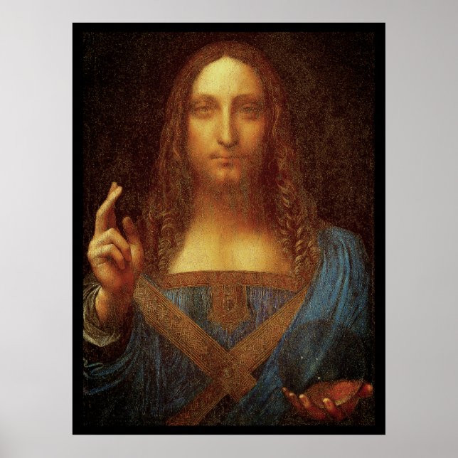 Affiche Leonardo da Vinci 1500 Salvator Mundi Art (Devant)